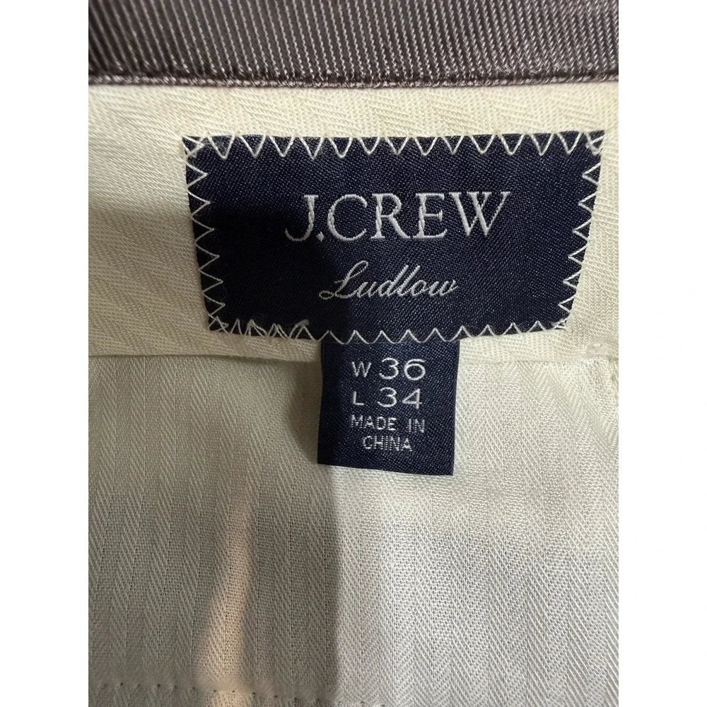J.Crew Ludlow Mens 36x34 Abraham Moon Wool Dress Pants Gray Tweed British Fabric